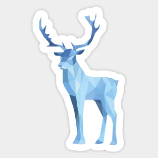 Geometric Stag in Ice Blue Sticker